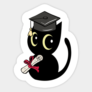 Funny Black cat is graduating Sticker